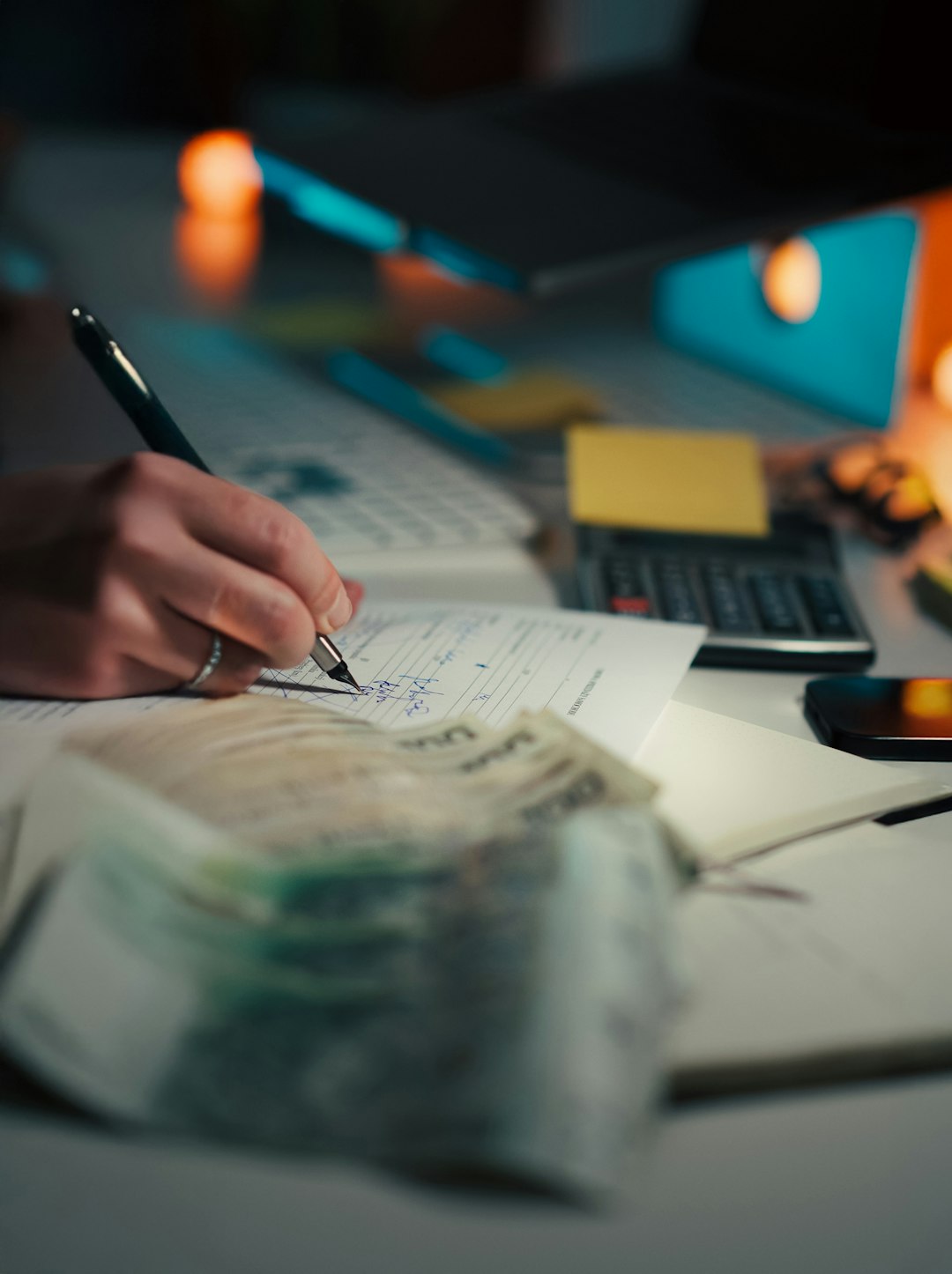 Services Signing Financial Document Polish Money Contract Deal. Vertical close-up male hand pen signing